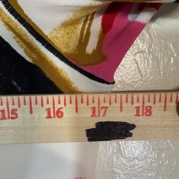 Eva Varro Tunic Shirt Womens Small Abstract Print V Neck 3/4 Sleeve Made USA - Picture 5 of 6